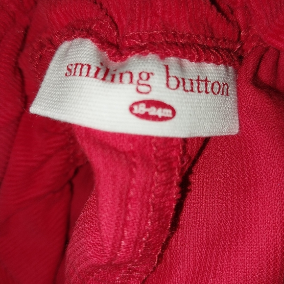 Smiling Button Red Romper - Picture 8 of 10